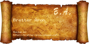 Bretter Áron névjegykártya
