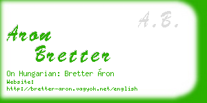 aron bretter business card