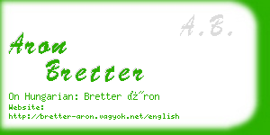 aron bretter business card